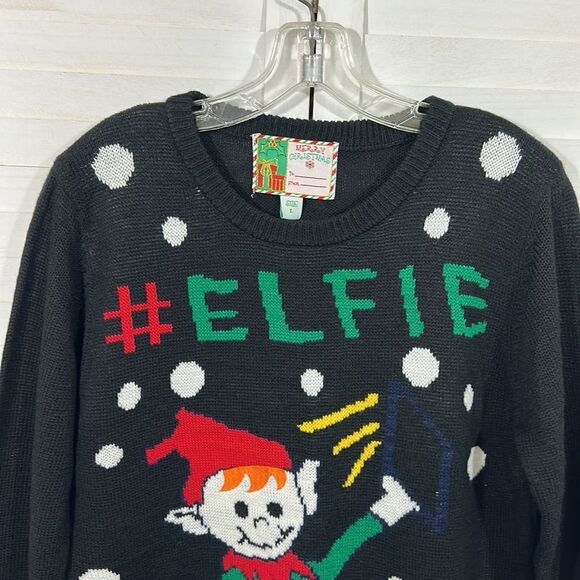 Christmas Sweater Large Elfie Ugly Pullover - Picture 2 of 14